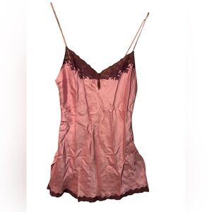 Victoria's Secret Pink and Brown Lace Chemise